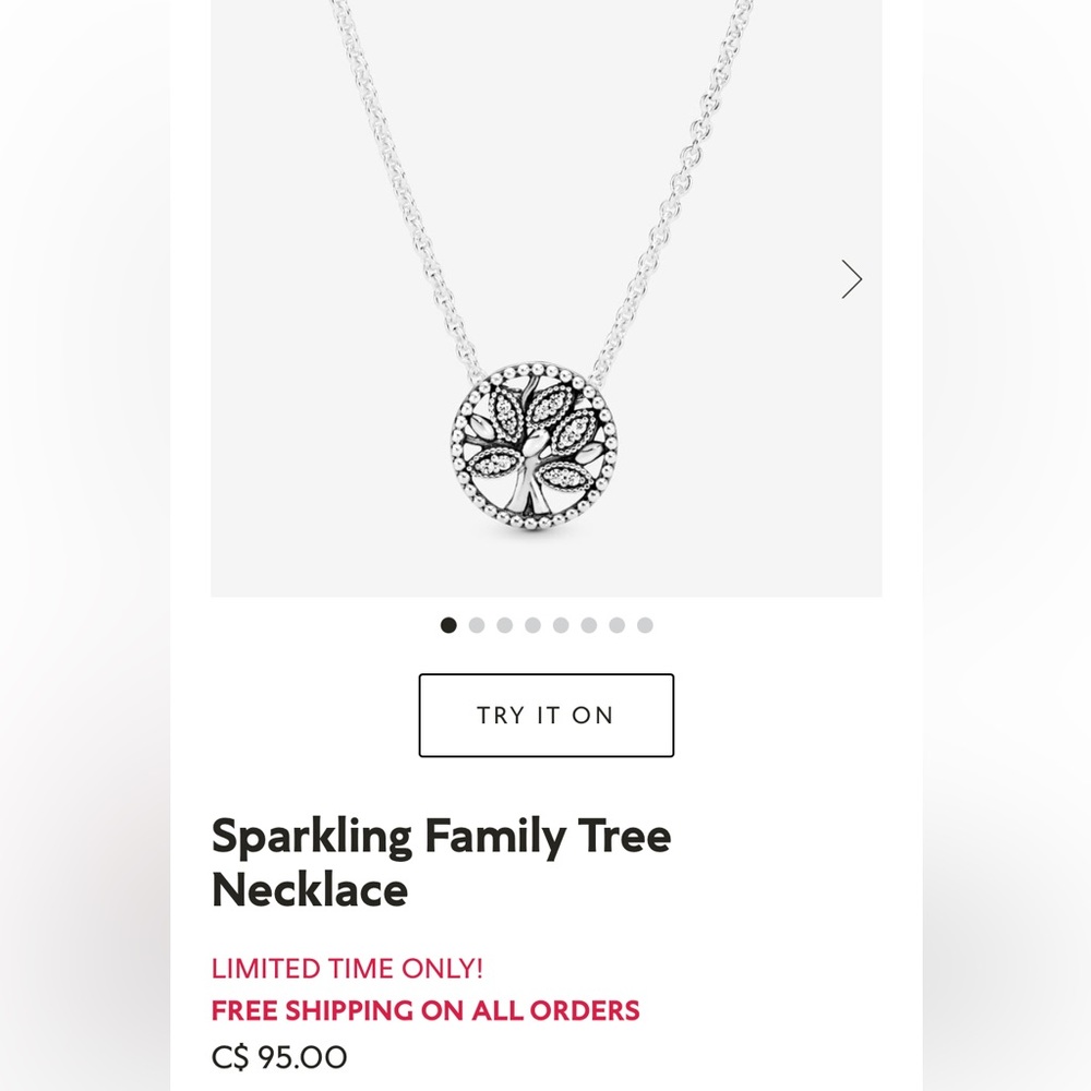 Pandora Sparkling Family Tree Necklace